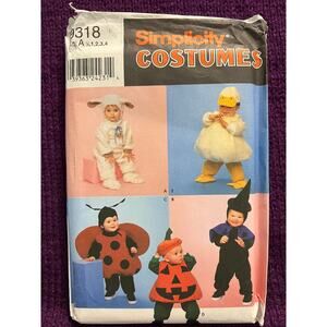 simplicity 9318 Sewing pattern Child bunny duck ladybug pumpkin witch